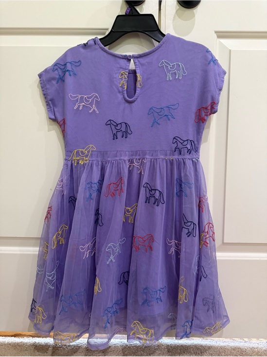 Hanna Andersson Other - Hanna Andersson Lavender Dress with Multicolor Horse Embroidery
